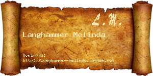 Langhammer Melinda névjegykártya