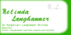 melinda langhammer business card